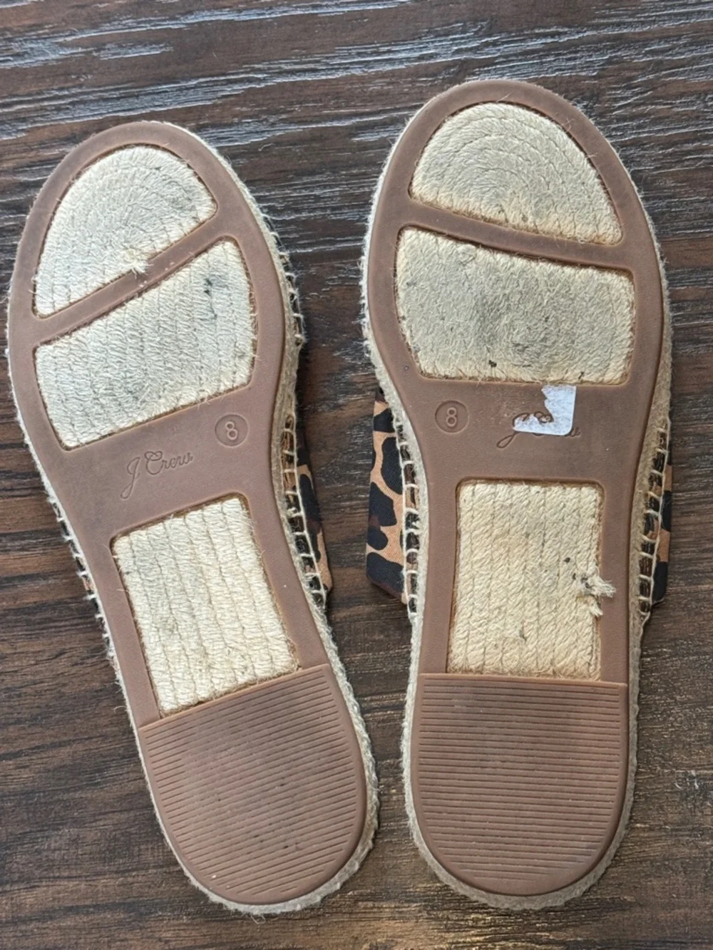 J. Crew Leopard Print Knotted Espadrille Slide Sandals - Brown and Black